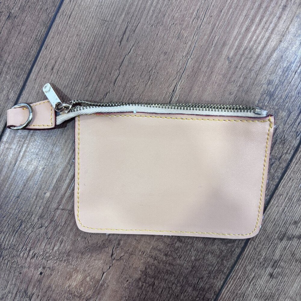Louis Vuitton Interior Leather Key Pouch Holder Zipper 3.5"x5" Small Coin Pouch